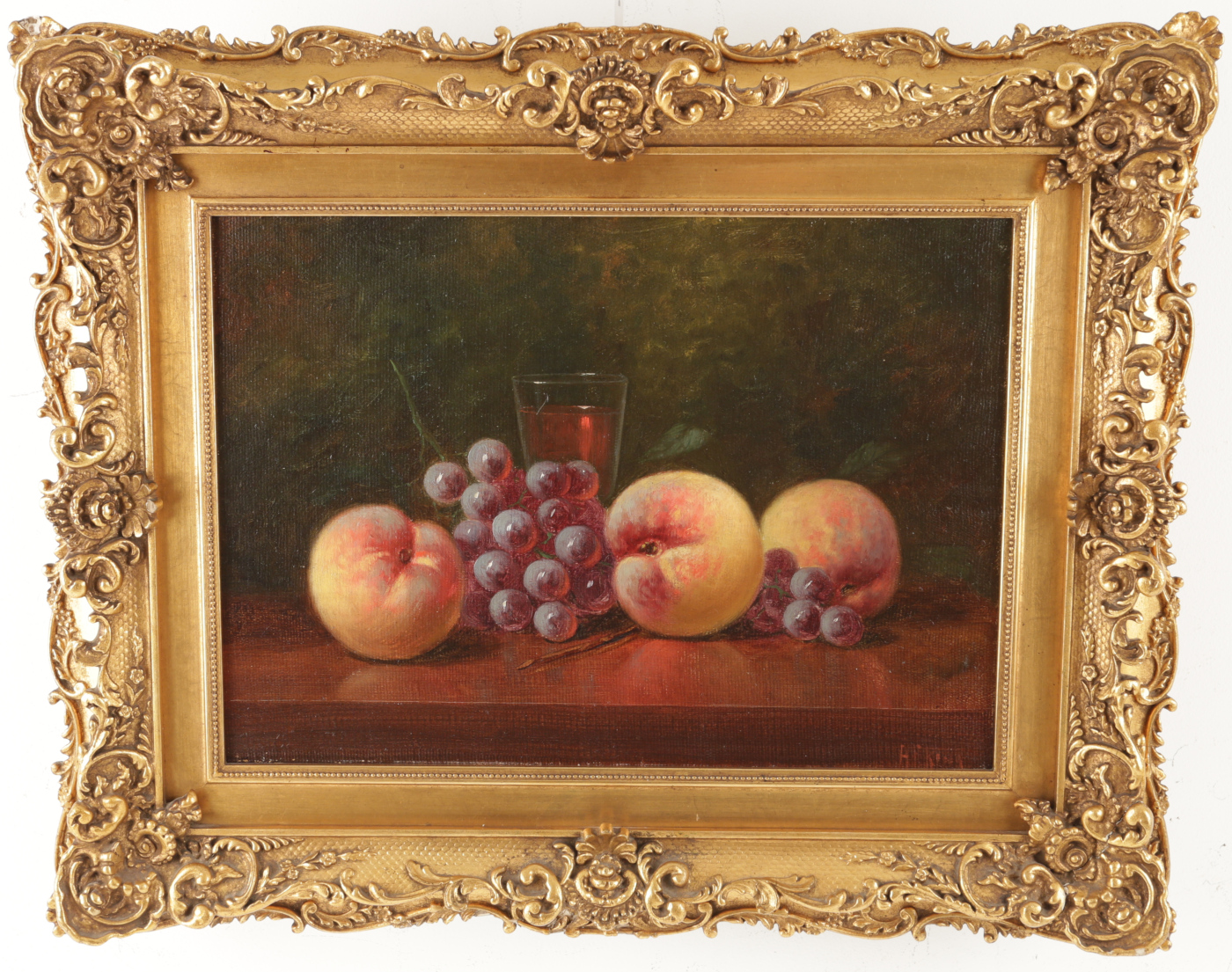Albert Francis King Art for Sale - Peaches, Grapes and a Glass Painting