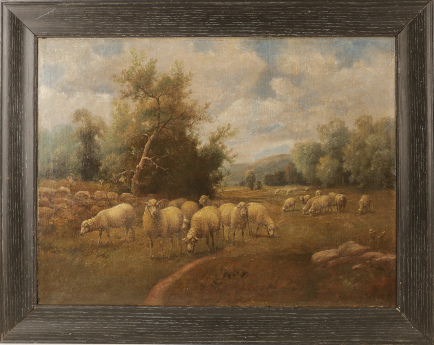 Charles Grant Beauregard - Grazing Sheep by Stone Wall Art