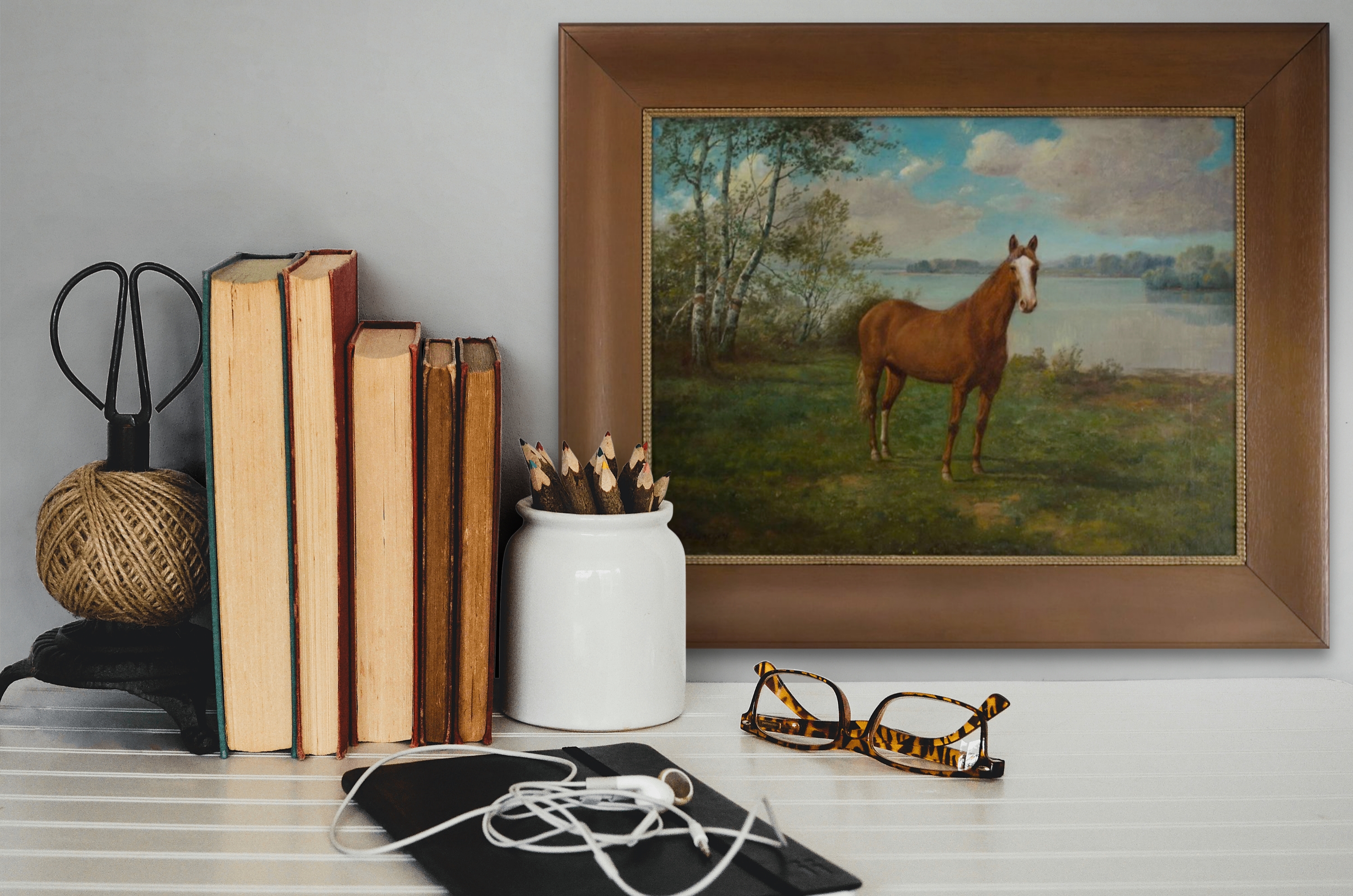 Charles Grant Beauregard Victorian Art for Sale - Horse in Landscape