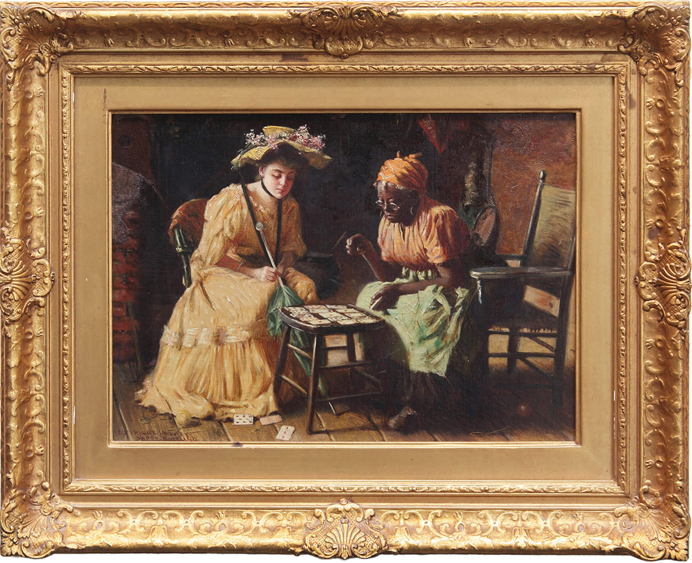 Harry Herman Roseland - The Fateful Card Painting For Sale