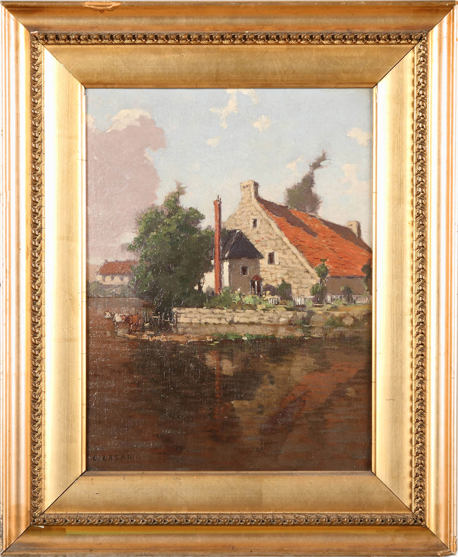 Charles Augustus Lasar 19th Century Art for Sale - The Old Mill at Salleport England