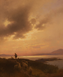 Herman Ottomar Herzog - Shepard under a dark sky   $8,900 
