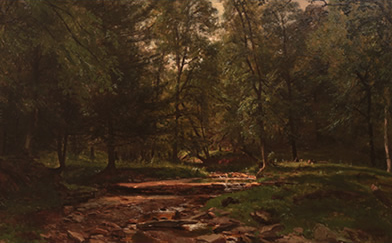 George Hetzel - Creek in Dappled Sunlight 
