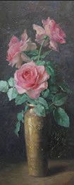 Exene Reed Meyersham - Pink Roses in a Vase   $1,500 
