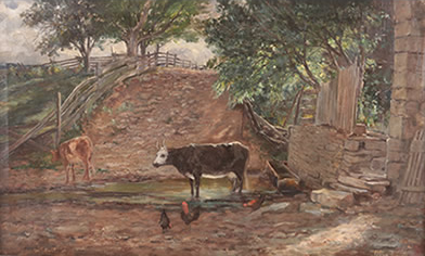 Olive Turney - Cows in Creek at Lehman Farm, Scalp Level, PA 
