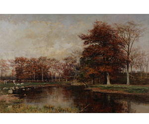 Robert Ward Van Boskerck - Autumn Pond with Cows